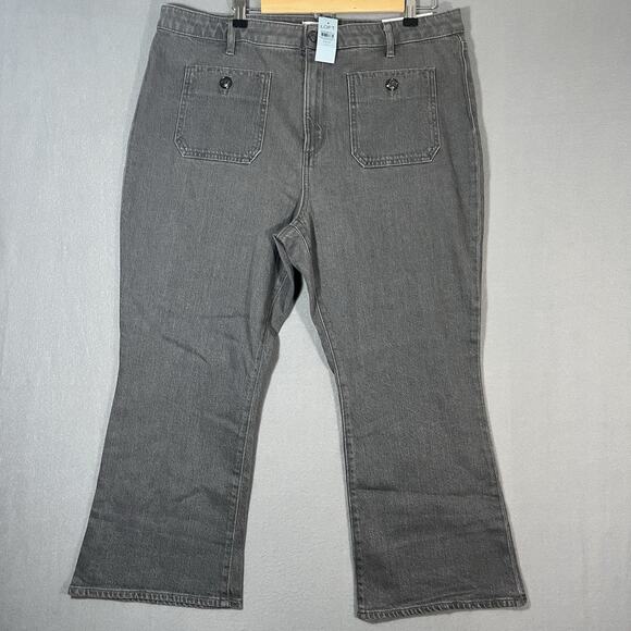 Ann Taylor Denim - NWT Ann Taylor Loft The Kick Crop High Rise Curvy‎ Fit Women's Size 33/16 P Gray